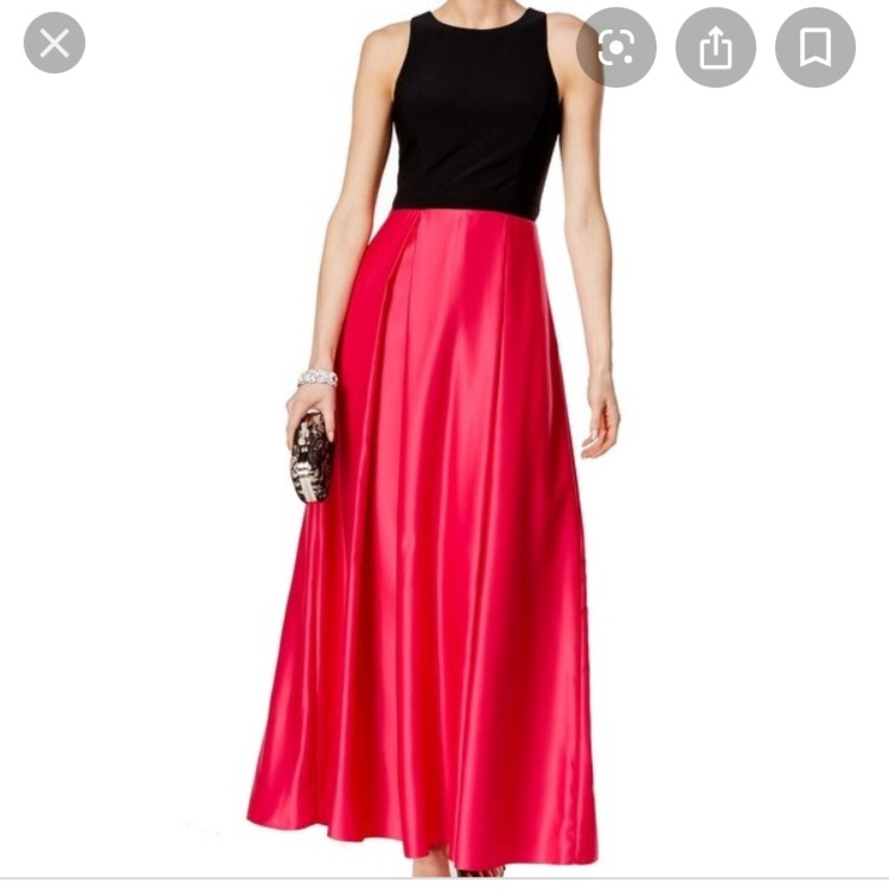 Betsy and Adam Black and Fusia Gown
